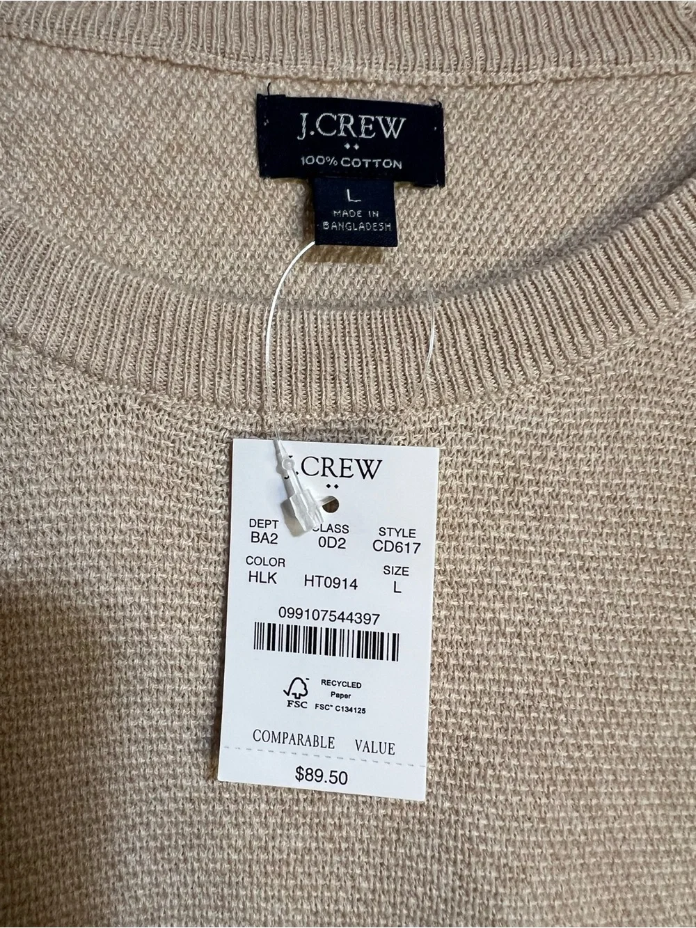 J. Crew Men’s Crewneck Sweater in Beige - Picture 4 of 4